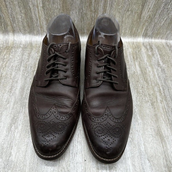 Cole Haan Grand OS Dress Shoes Mens‎ Size 10 Brown Leather Oxfords Wing Tip